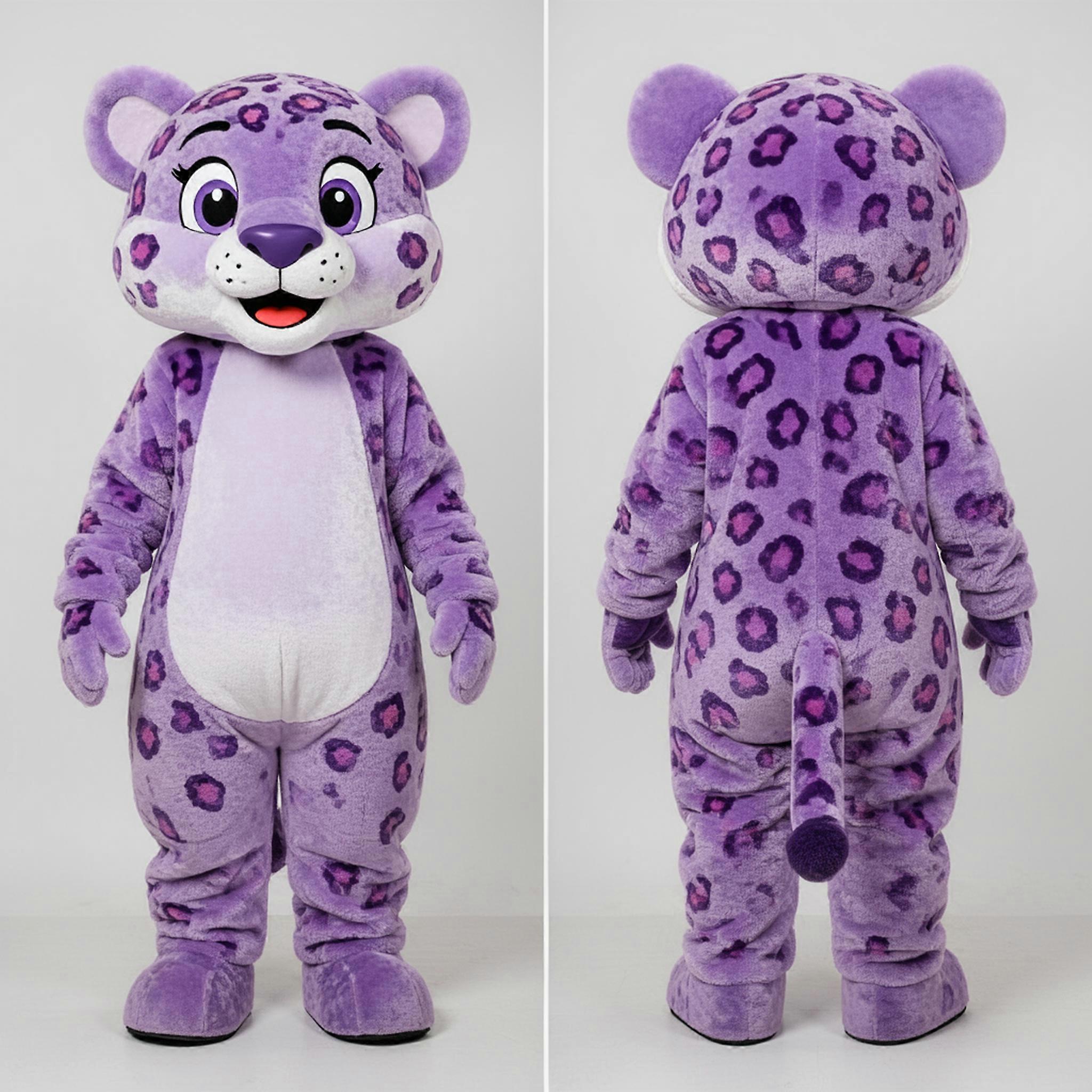 MASTICOT Lavender Playful Leopard Mascot