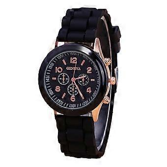 Korean-style colorful candy-colored silicone watch for children Black
