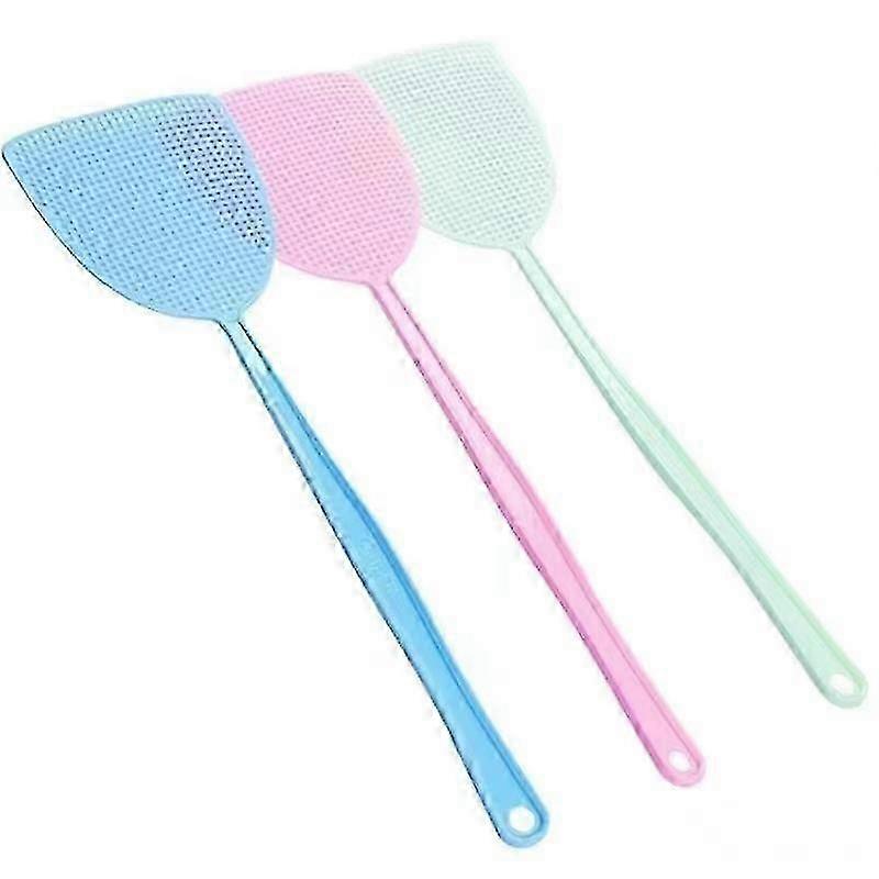 Flexible Plastic Fly Swatters, 3 Pack, Assorted Colors