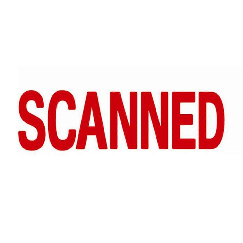 SCANNED RED X Stamper Self Inking Message Stamp Ergonomic Durable Material