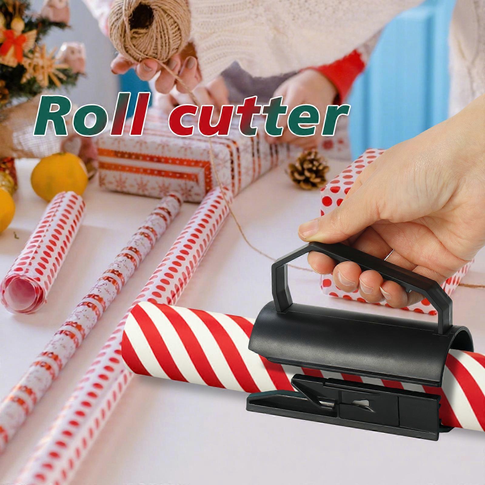Wrapping Paper Cutter, Portable Roll Cutting Tool with Replaceable Blade