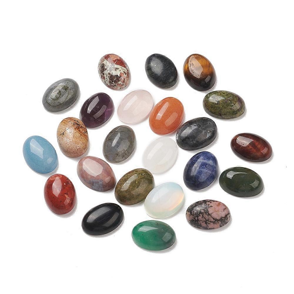 30pcs Mixed Cabochons Half Oval 18x13x6mm