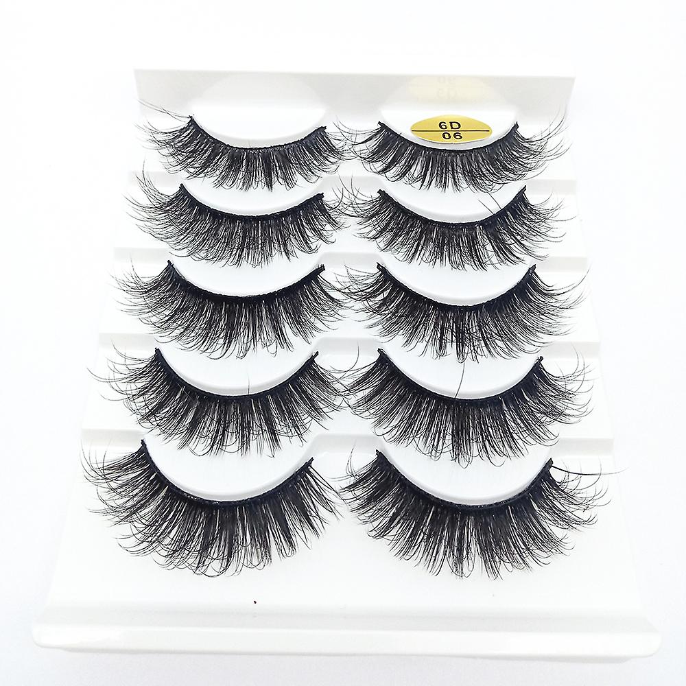 5 Pair 3d Fluffy Wispy Eyelashes Cruelty Free Reusable Soft Lashes With Tapered End For Family Celebrating Festivals
