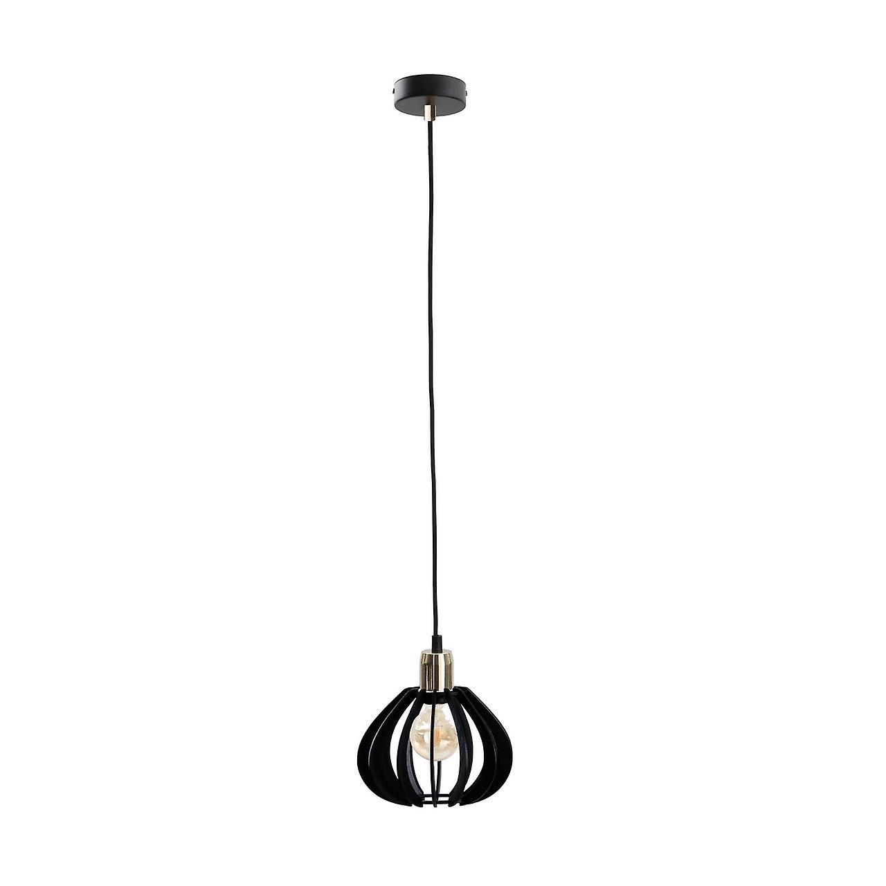 Gemma Wire Frame Pendant Ceiling Light Black, Gold, 20cm, 1x E27