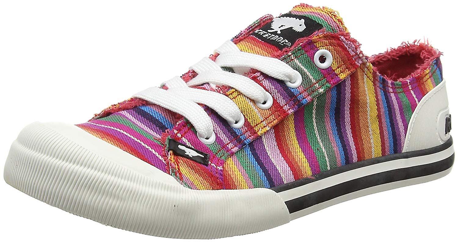 Rocket Dog Jazzin Eden Stripe Red Multi Womens Trainers