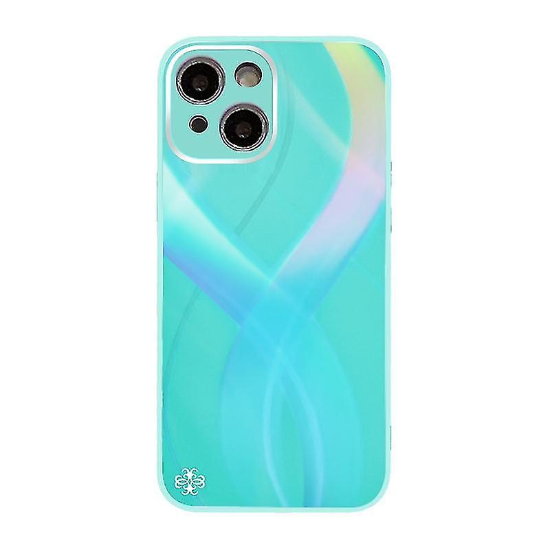 For Iphone 13 Cross S Texture Tpu + Tempered Glass Phone Case