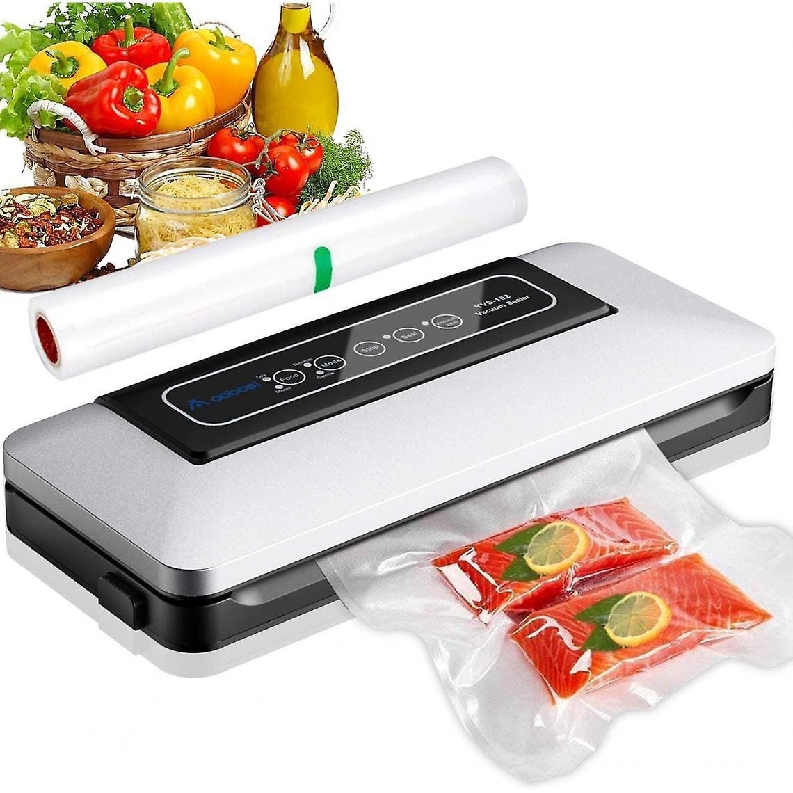 Vacuum Sealer Machine 5 In 1 Automatic Food Preservation Machine With Led Indicator Triggering Coil Pipe Dry And Wet Mode | (white)