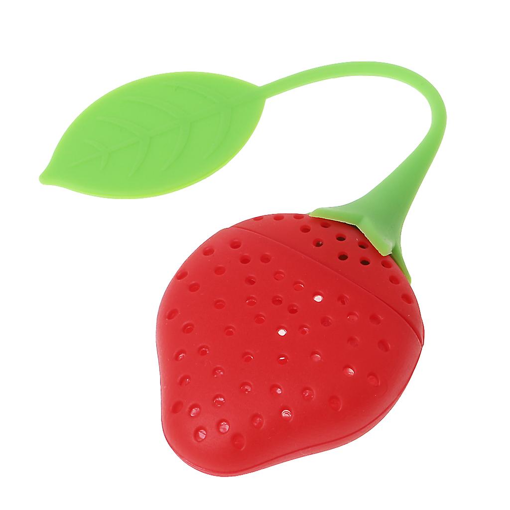 Cute Silicone Strawberry Tea Leaf Strainer Herbal Spice Infuser Filter Diffuser