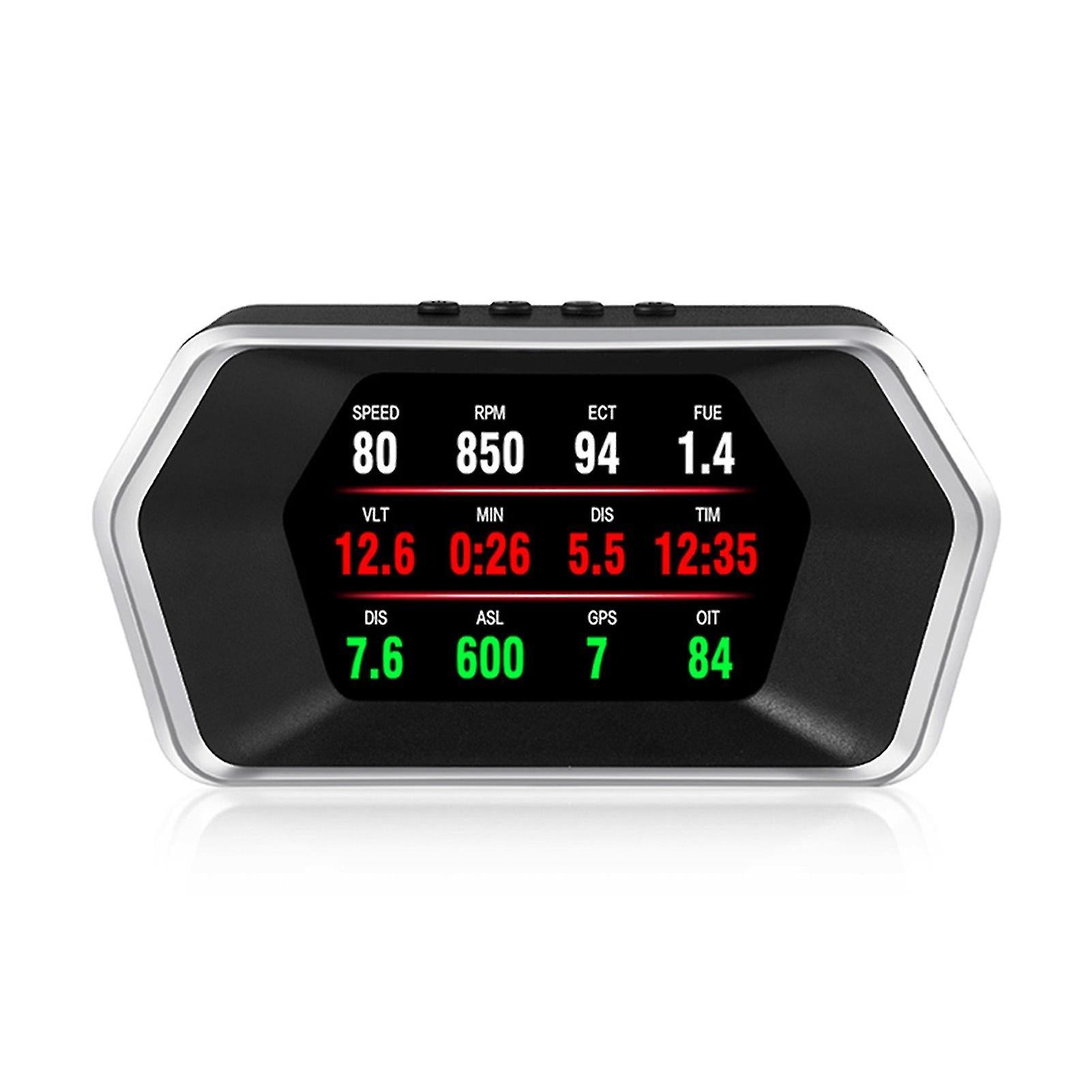 Black Car Hud Display, Head Up Display High Definition Speedometer Car Diagnostic Tool Obd Fault Code Elimination Safe Driving Computer Overspeed Faul