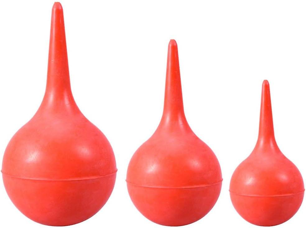 3pcs Pear Enema Ampoules Ear Seringue Caoutchouc Rouge (30ml 60ml 90ml)