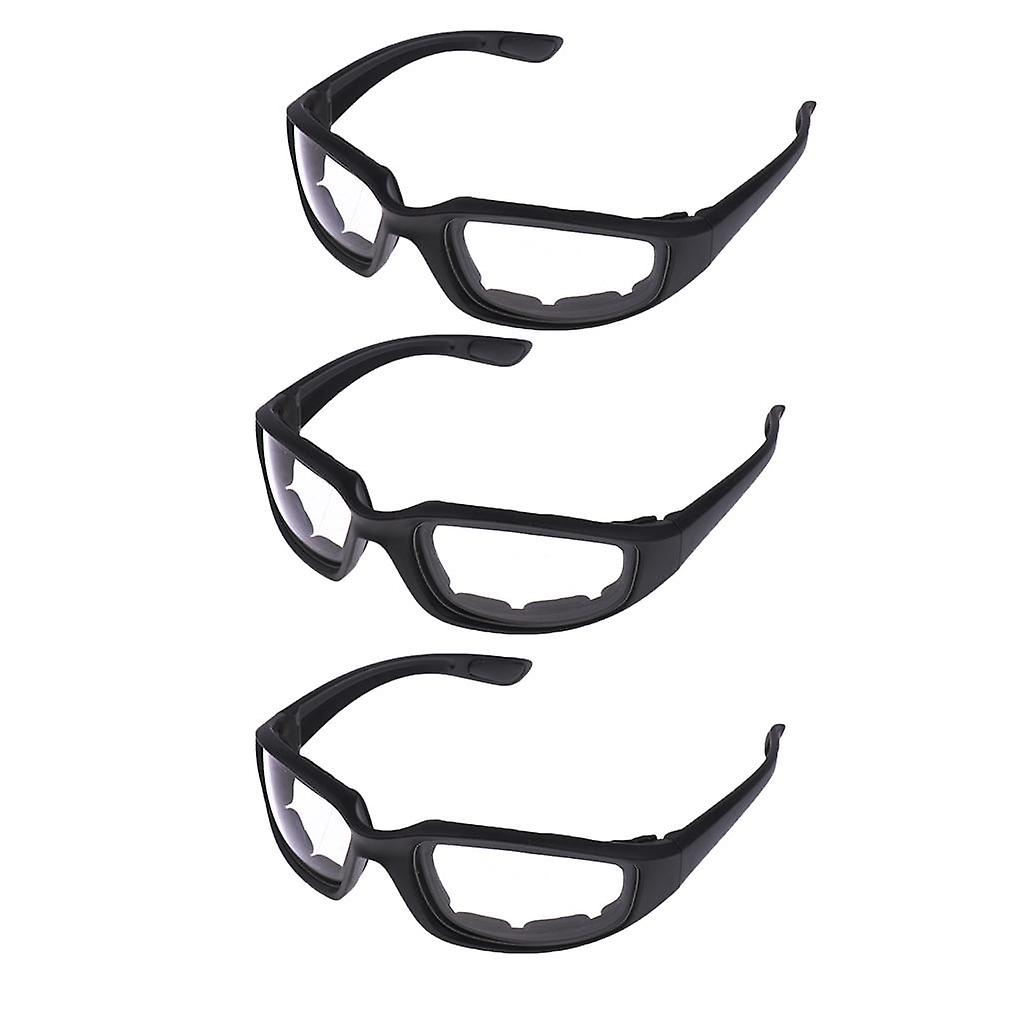 Motorcycle Windproof Dustproof Riding Glasses Padded Comfortable Clear 3x