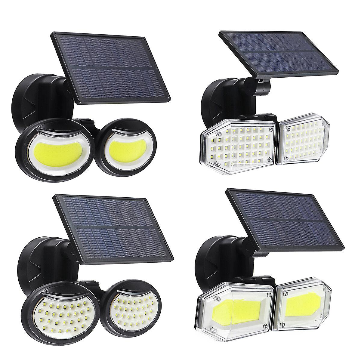 Double Head Motion Sensor Led Solar Light - Outdoor Waterproof Rotatable Wall Spotlight Lamp