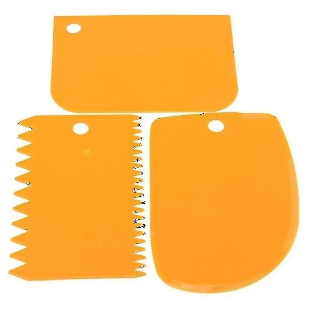 3 Pcs Plastic Dough Scraper Icing Fondant Cake Decorating Baking Pastry Tools Simply Smooth Jagged
