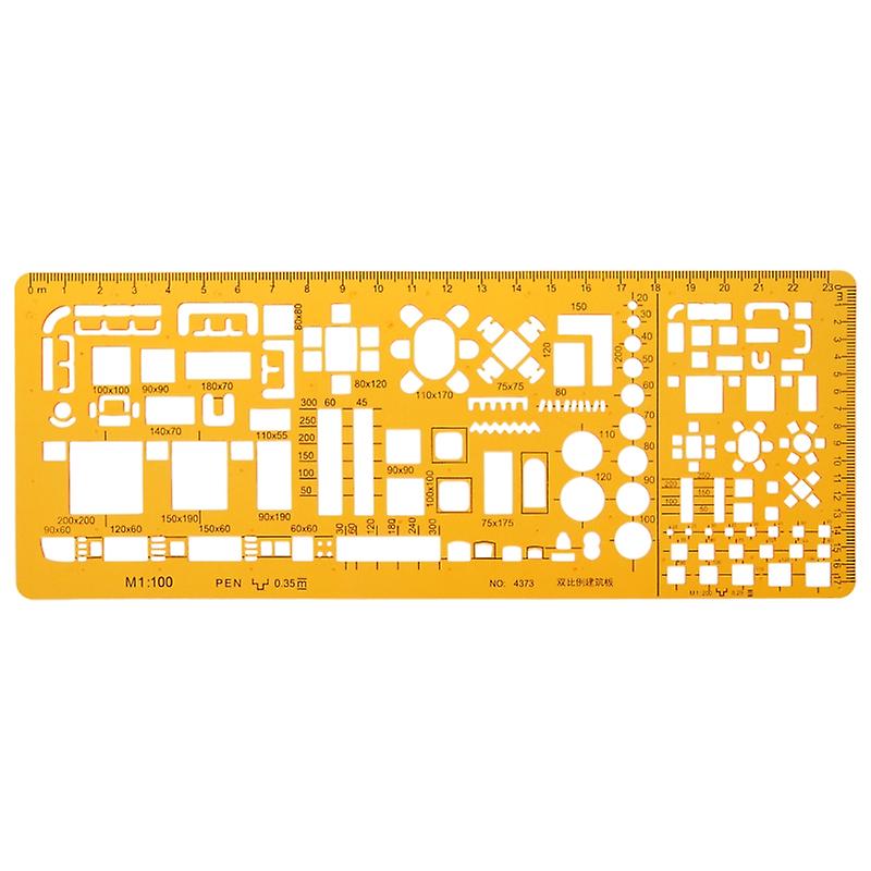 Professional Architectural Template Ruler Drawings Stencil Measuring Tool Supply