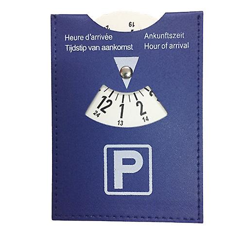 Car Parking Disc Timer Clock Arrival Time Display Blue Pu Parking Leather Time Tools Portable Car Parking Timer Clock