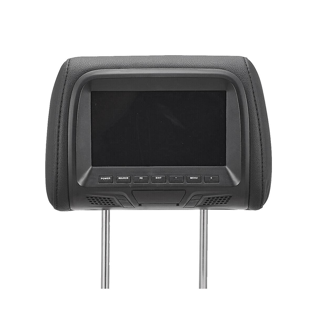 Universeller 7-Zoll-Auto-Kopfstützen-Monitor-Bildschirm Rücksitz-Entertainment-Multimedia-Player für AV-USB Schwarz
