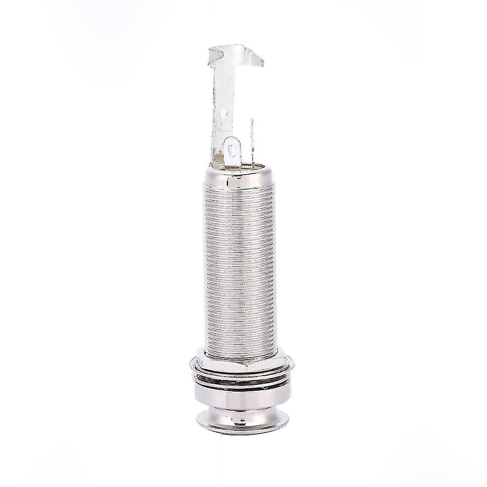 Copper Mono End Pin Jack Socket for Electric Guitar Ukulele Pickup(Silver)