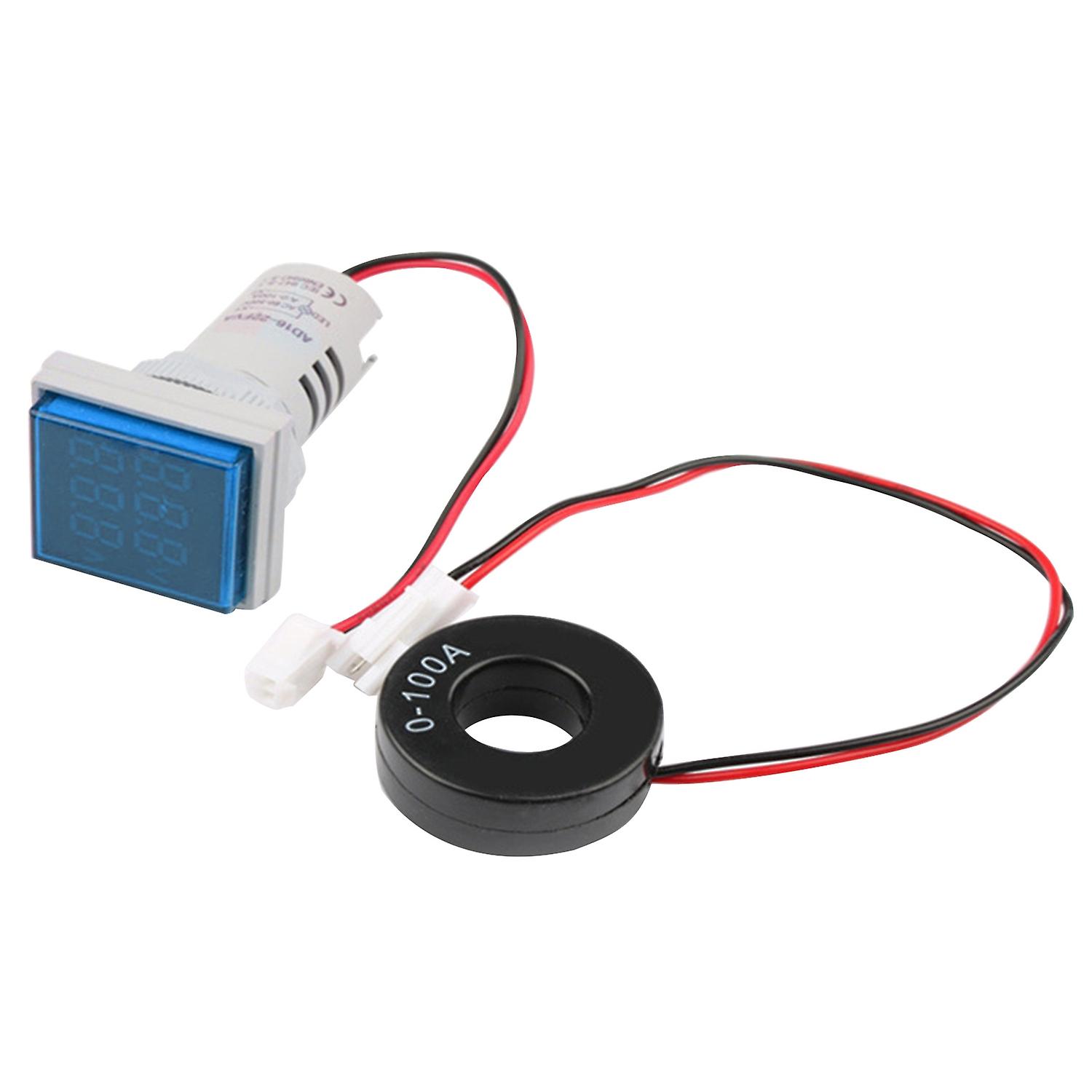 Voltmeter Ammeter Dual Display Panel Digital Compact LED Plastic High Precision Voltage Current Dete