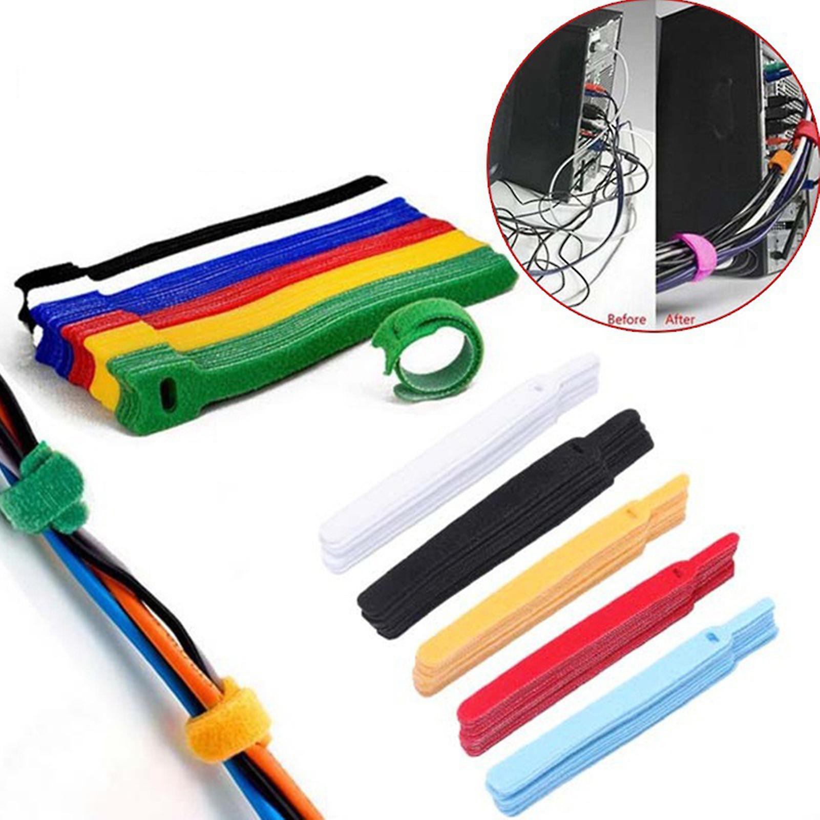 30Pcs/50Pcs/100Pcs Cable Ties Releasable Reusable T-type Nylon Wire Loop Wrap Zip Bundle Straps for Office