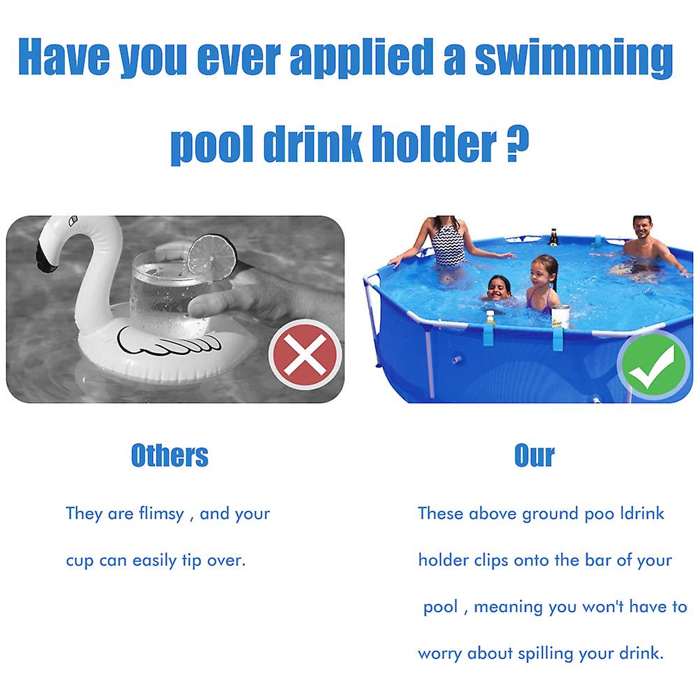 Poolside Cup Holder for Drinks Above Ground Pool Cup Holder Multipurpose Pool Drink Holder Accessories