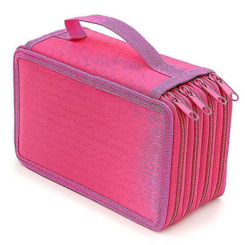 化粧品トイレタリーバッグローズレッド4層大容量ペンシルブラシケースボックスペンポーチバッグメイクアップ収納バッグ