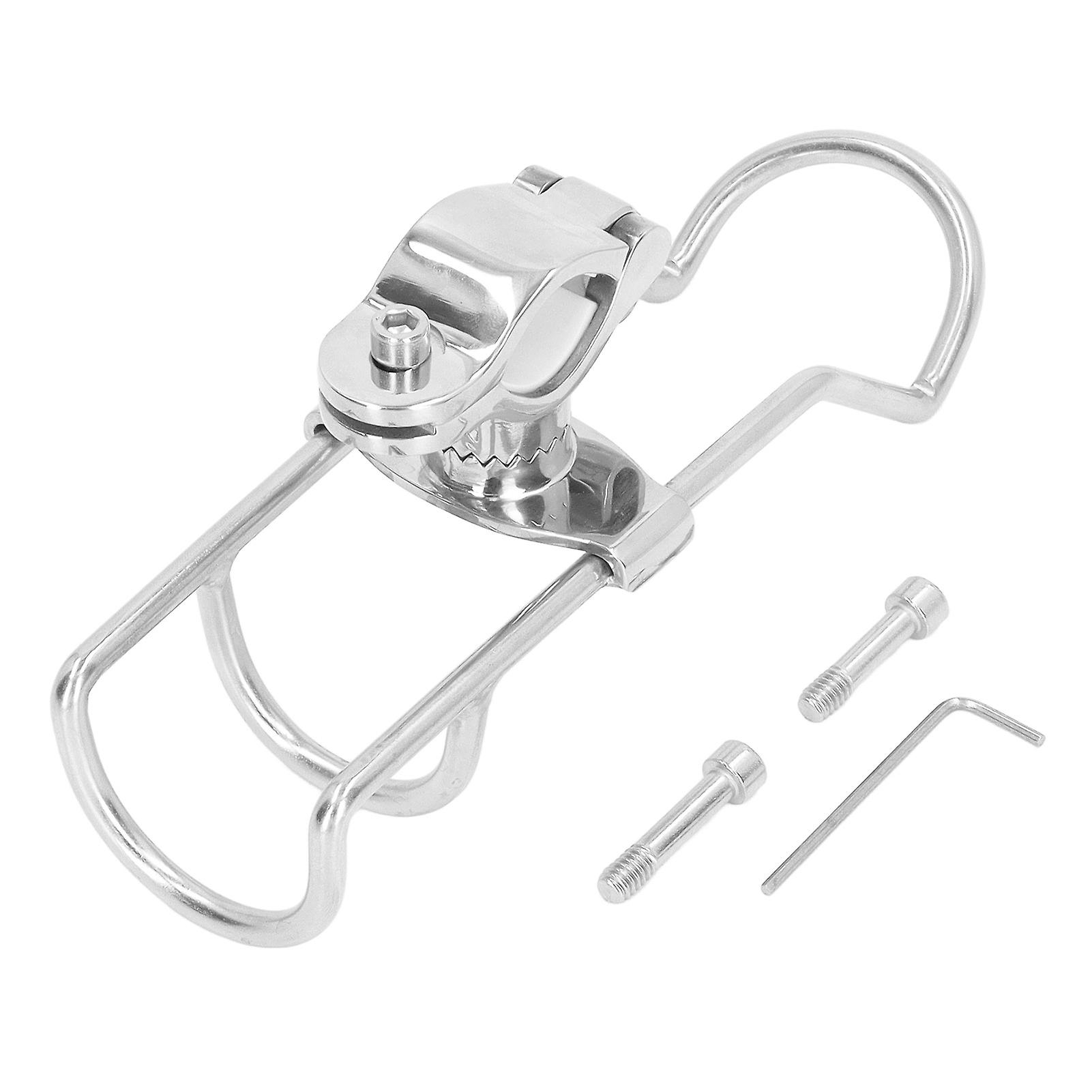 Rail Mounted Clamp Adjustable Adjustable Rod Holder 360 Degrees Rotation 304 Stainless Steel for 22.2 to 31.7mm Tube