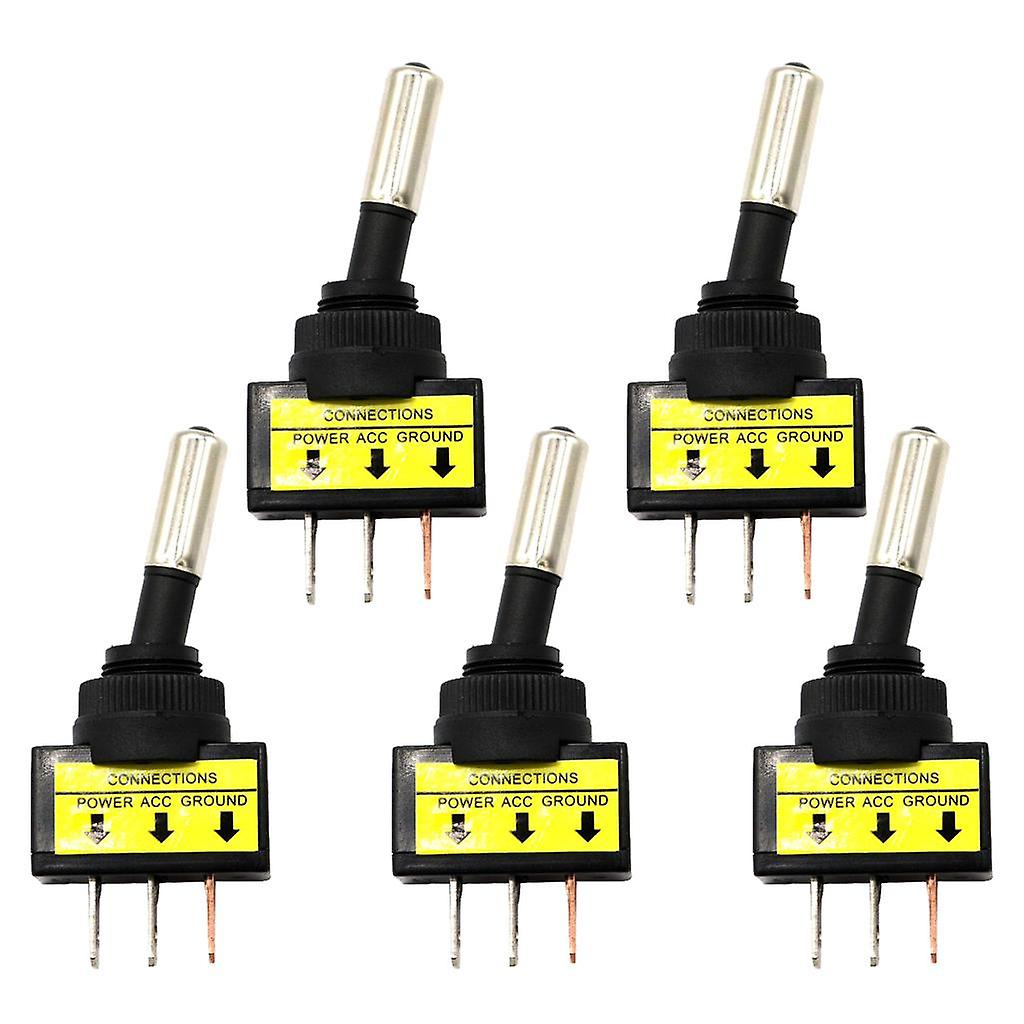 5Pcs 12V 20A LED Light SPST ON/OFF 3Pins Rocker Toggle Switch Blue