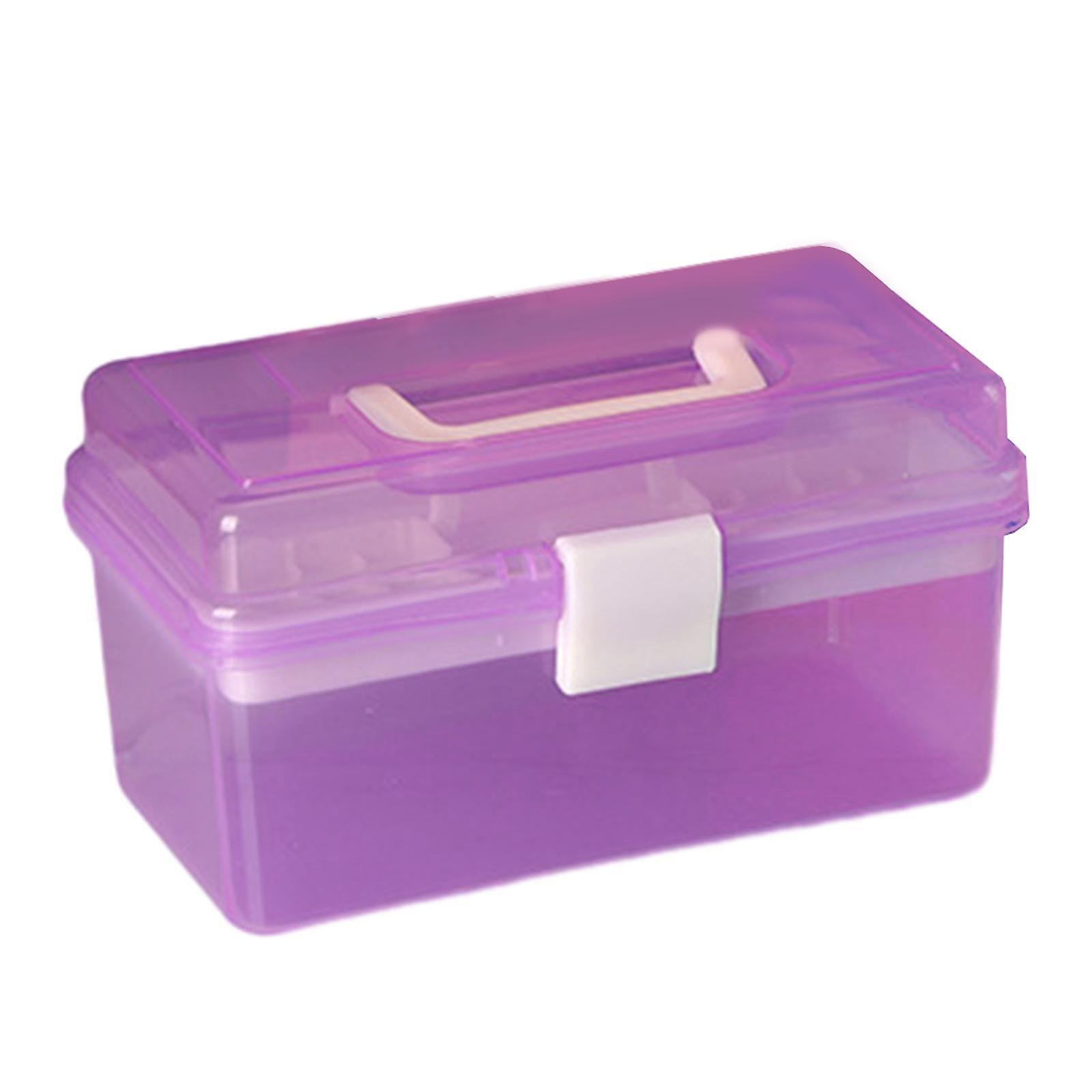 Art Supply Storage Box Craft Supply Storage Organizer 2 Layers Painting Tool Storage Box for Stationeries Documents Scrapbook