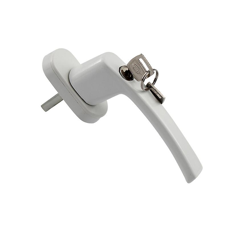 Window handle Aluminum alloy round handle drive handle with lock round handle handle 3-type plastic steel window handle white 1 piece，8833