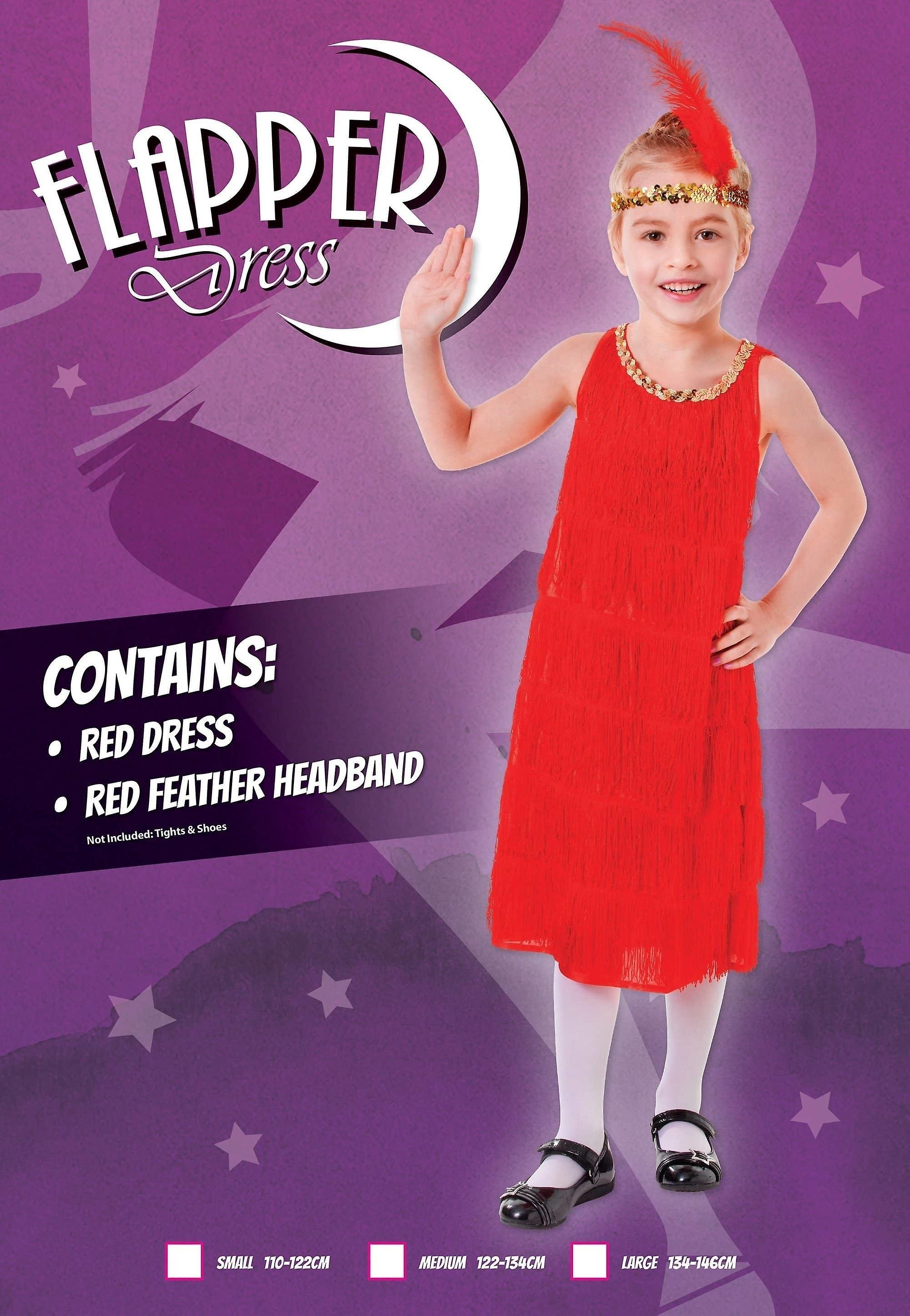 Vestido Flapper Disfraz Rojo Niño Cc425