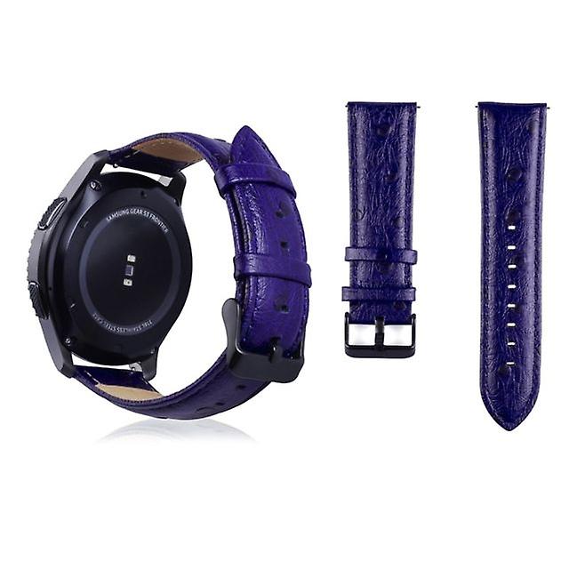 Genuine leather wristwatch band for Samsung Gear S3 22mm blue