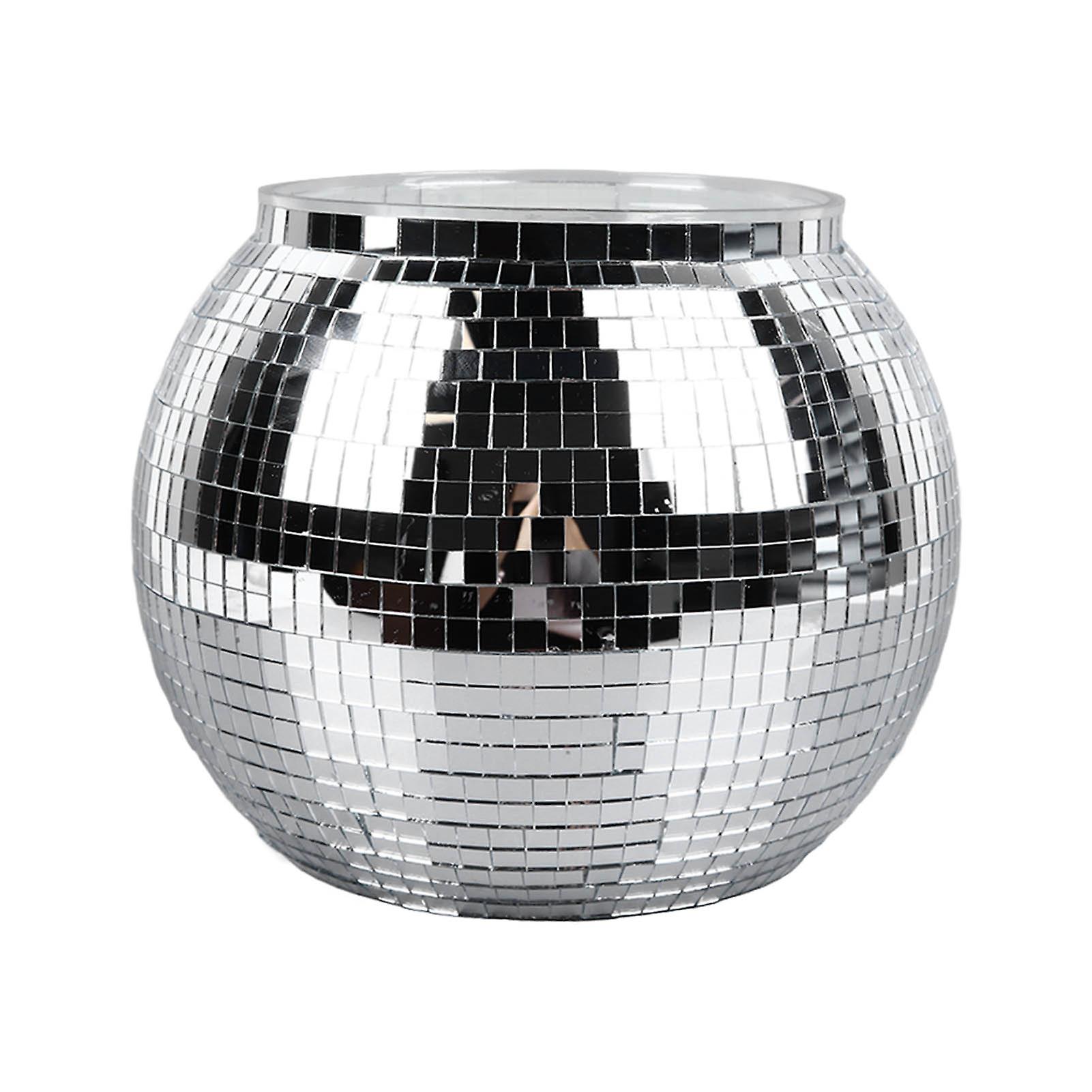 Disco Ball Ice Bucket Plastic Large Capacity Party Drink Bucket for Beer Cocktail Wine Silver