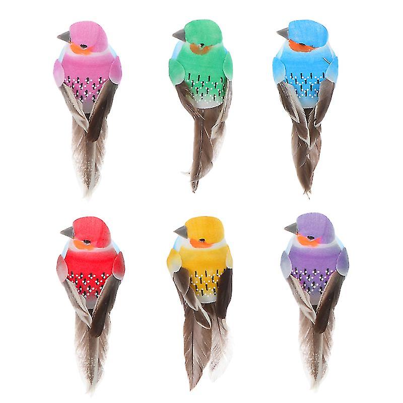 6pcs Artificial Bird Statues
