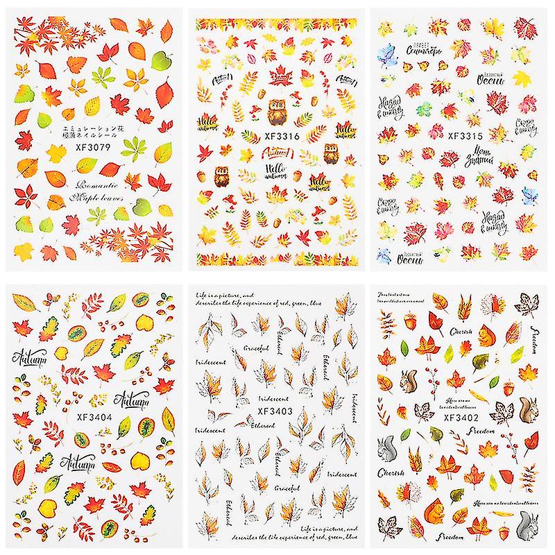 6sheets Nail Sticker For Halloween Decorations