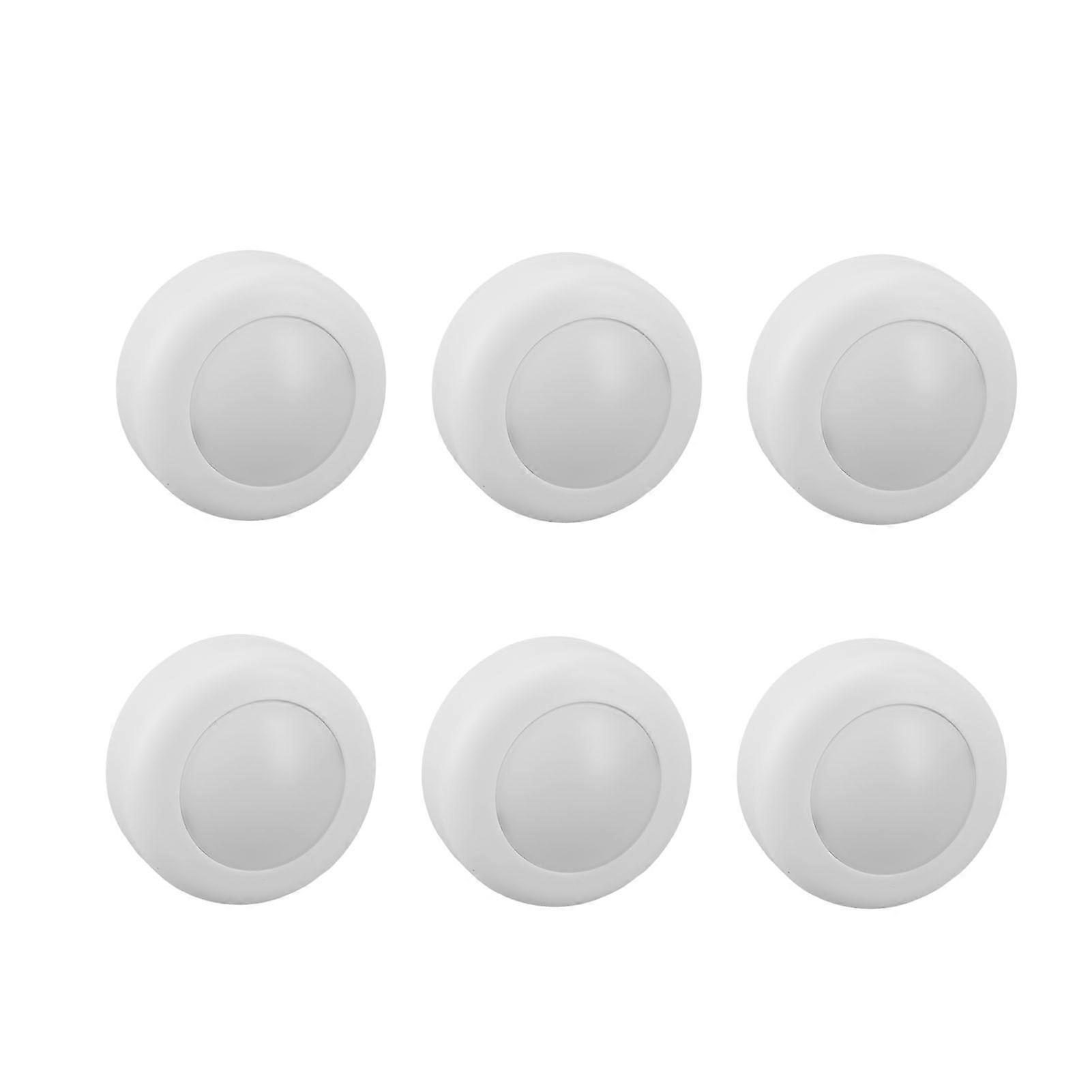 6PCS LED Puck Lights with Remote Control Dimmable Circular Lamp for Under Cabinet Closet Counter Lighting White