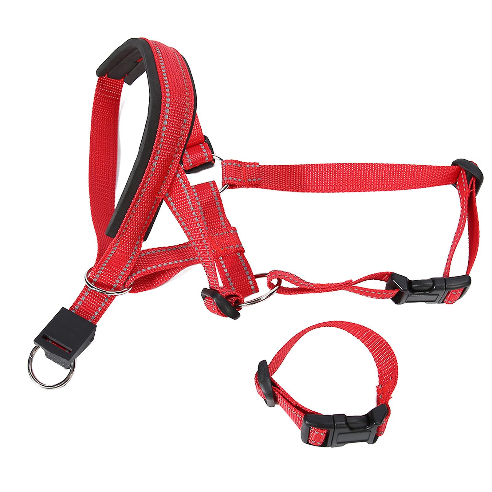 Headcollar Dog Muzzle Adjustable Breathable Prevent Biting Barking Chewing Dog Mouth Guard Cover for Walking Training L 