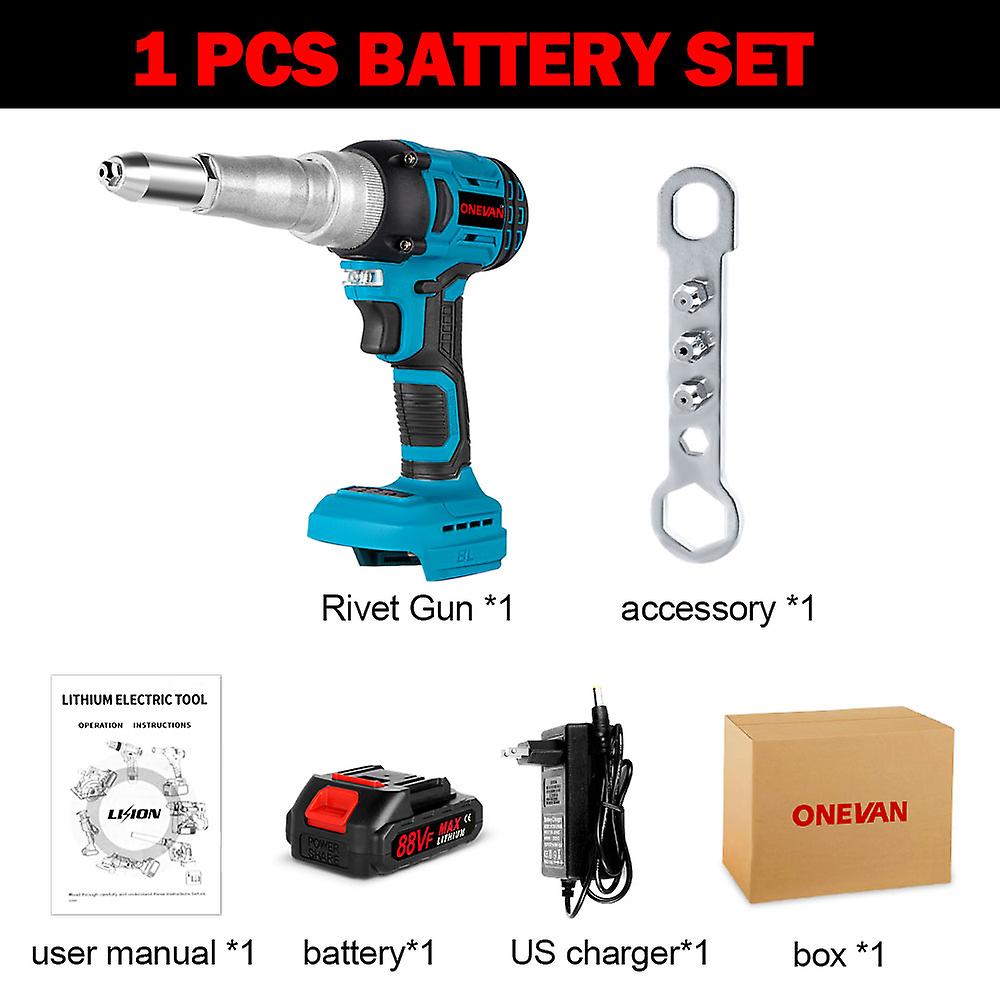 20000n Brushless Electric Rivet Gun 2.4-5.0mm Cordless Rivet Nut Gun Drill Insert Automatic Riveting Tool For Makita 18v Battery