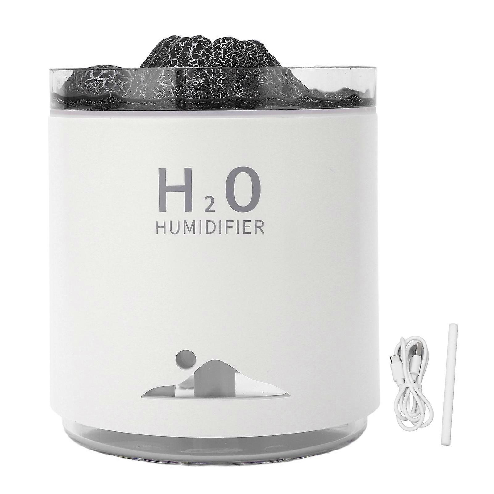 Essential Oil Diffuser Large Capacity Colorful Volcano Appearance Night Light Aromatherapy Oil Humidity Diffuser White