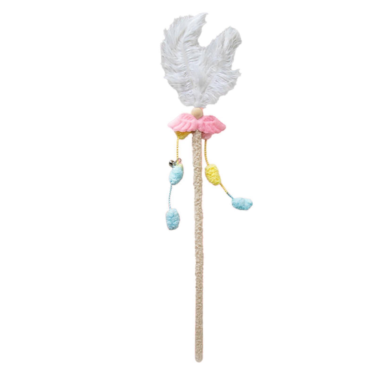 Cat Wand Feather Toy Interactive Fun Flexible Promotes Exercise And Mental Stimulation Cat Teaser Wand Toy For Indoor Angel Wings
