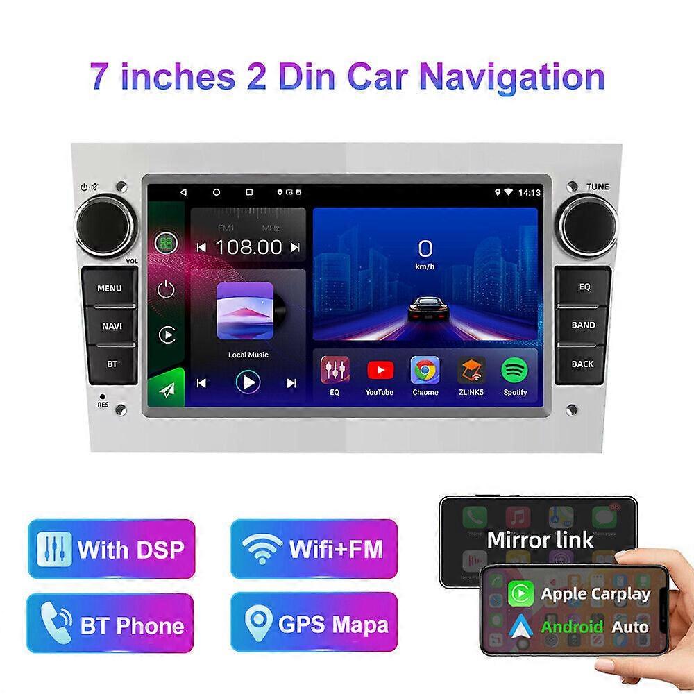 Android 2+32GB Carplay Car AutoRadio For Opel Astra Vectra Antara Zafira silbrig