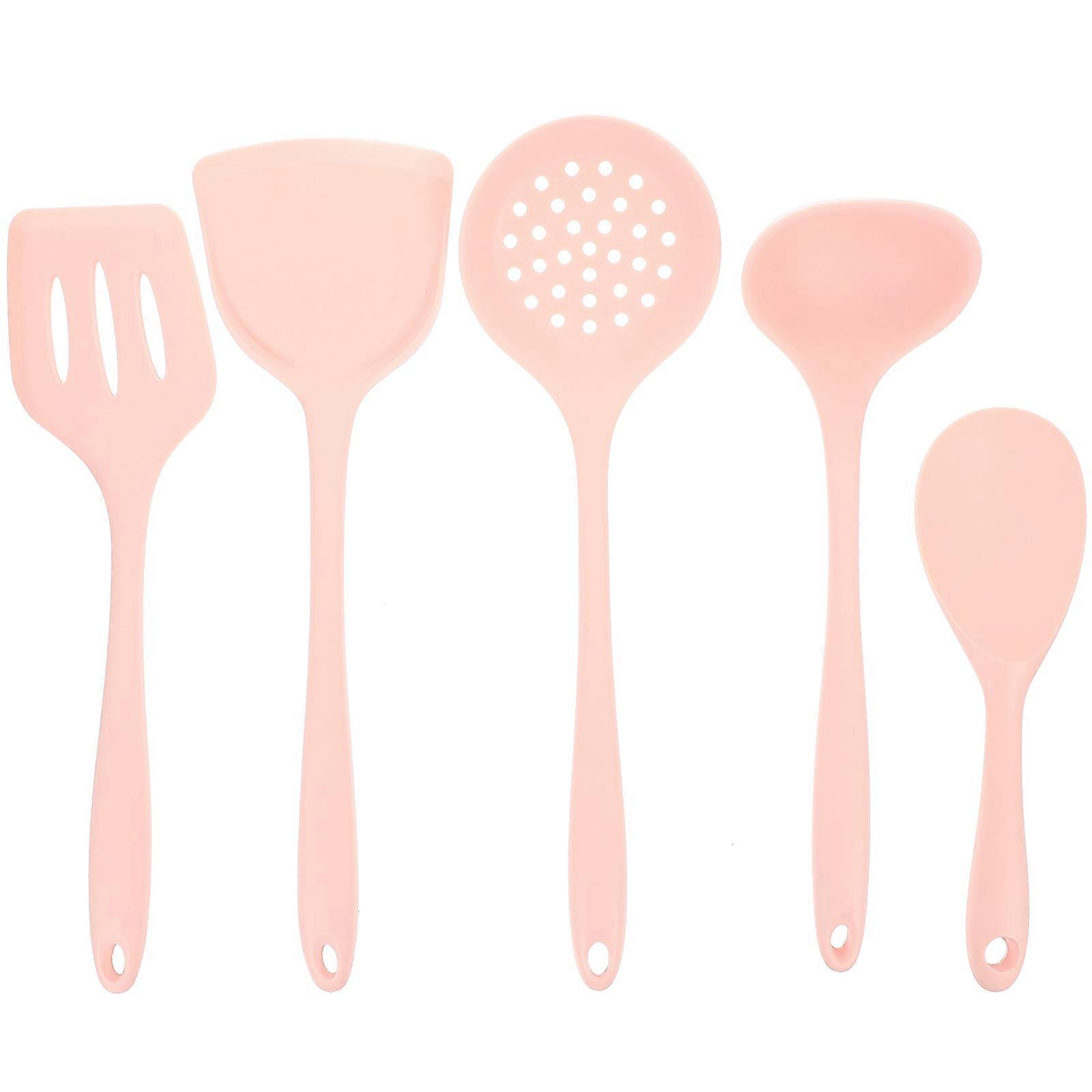 1 Set of Silicone Kitchen Cookware Handle Insulated Non-slip Cooking Tools Pink