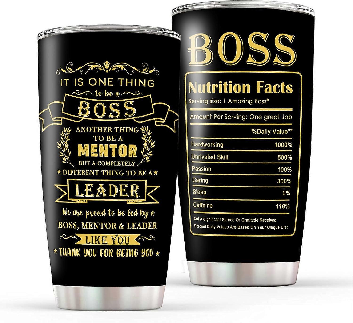 Boss ajándékok nőknek Tumbler csésze, rozsdamentes acél 20oz Boss kávé utazóbögre fedéllel és szalmával, vicces főnök nyugdíjas születésnapi ajándékok ötlet nőknek,