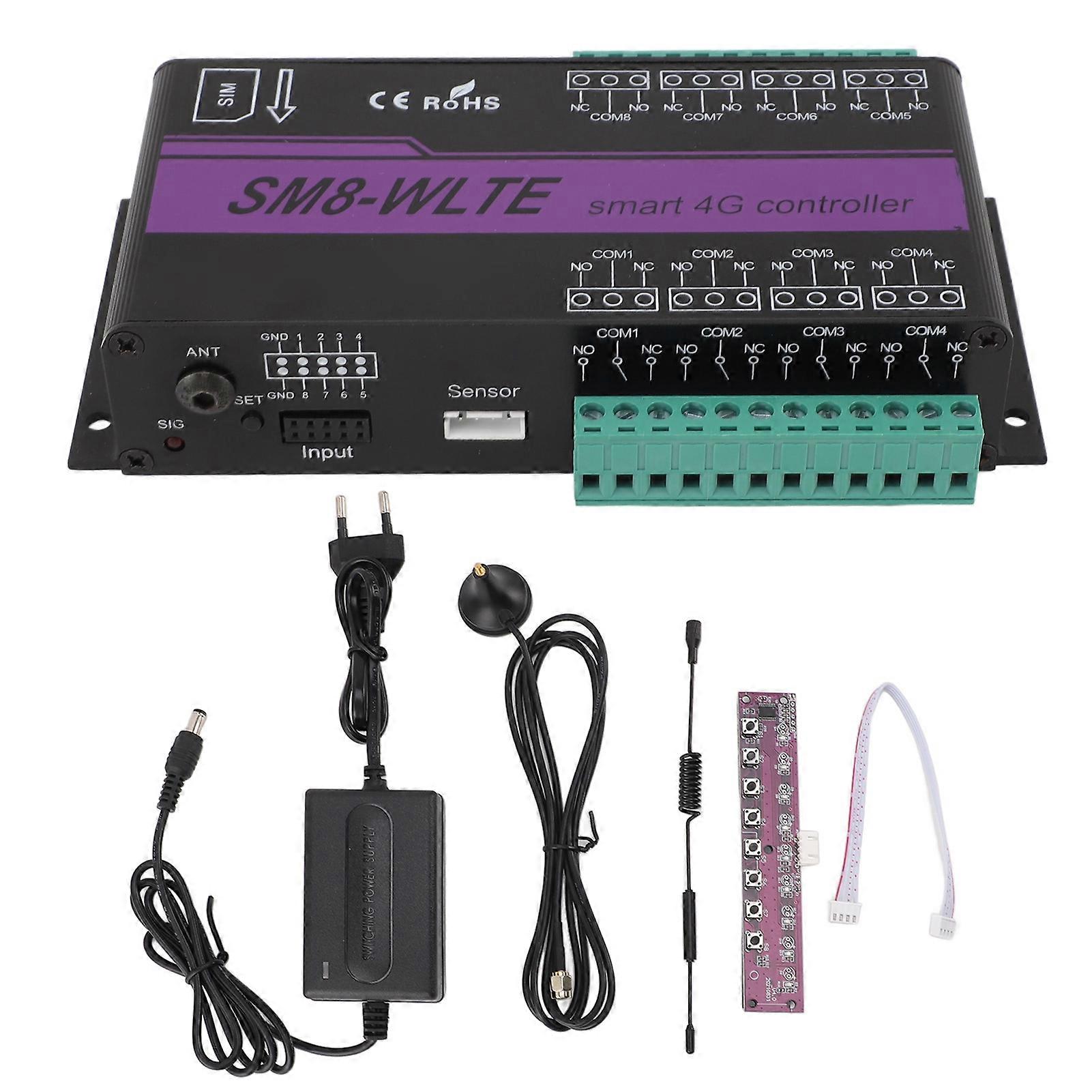 8 Channel 4g Sms Alarm Controller 4g Mobile Phone Access Controller App Web Power Failure Alarm Eu Plug 100240v