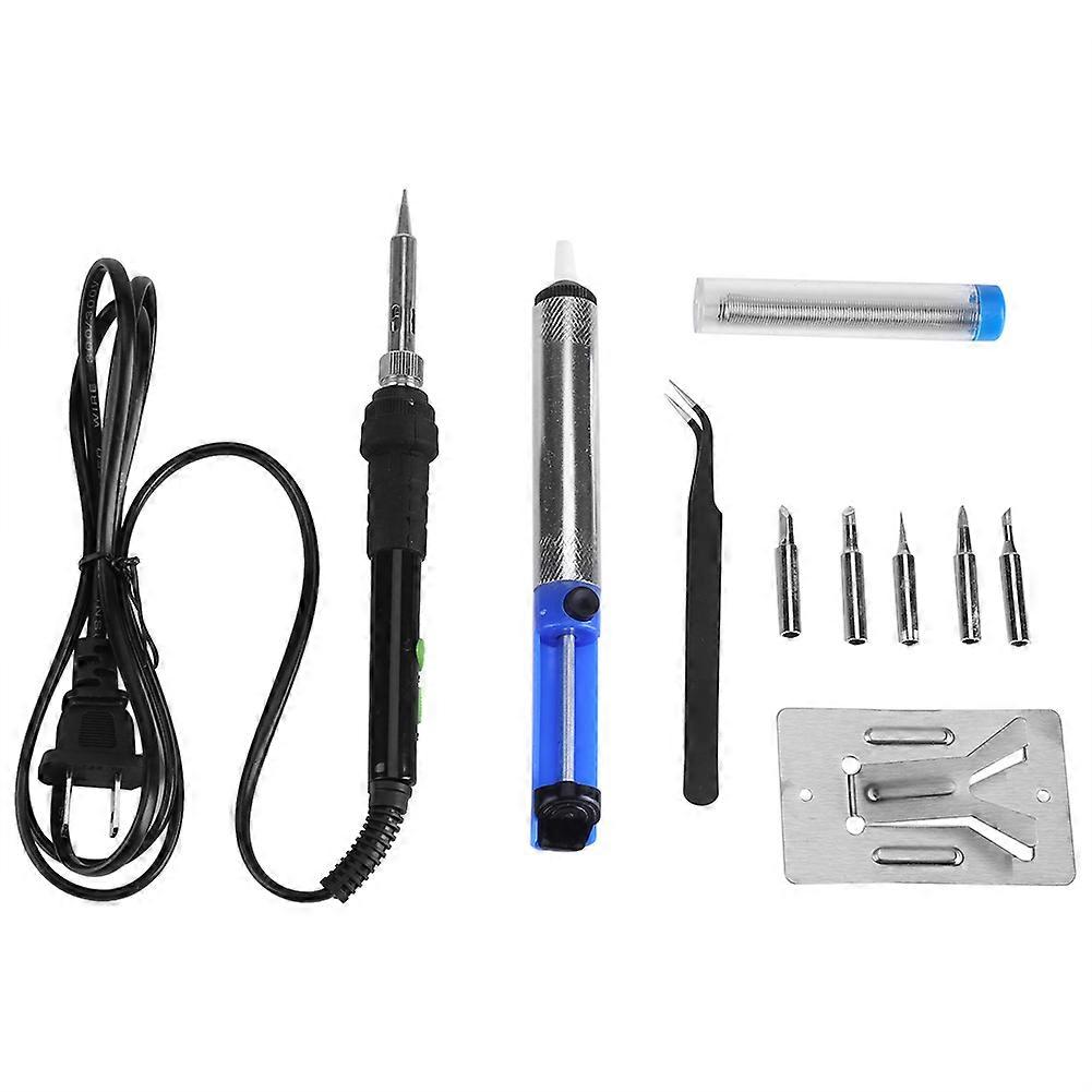 60W Electric Soldering Iron Kit Adjustable Temperature Welding Starter Tool US