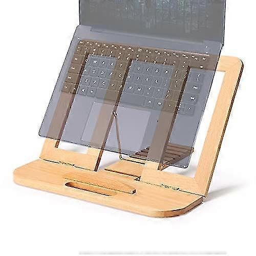 Jianghuo Laptop Computer Stands Wooden Riser Adjustable Stand For Desk Portable Notebook Laptop Holder With Multiple Angles For 15.6 Inches