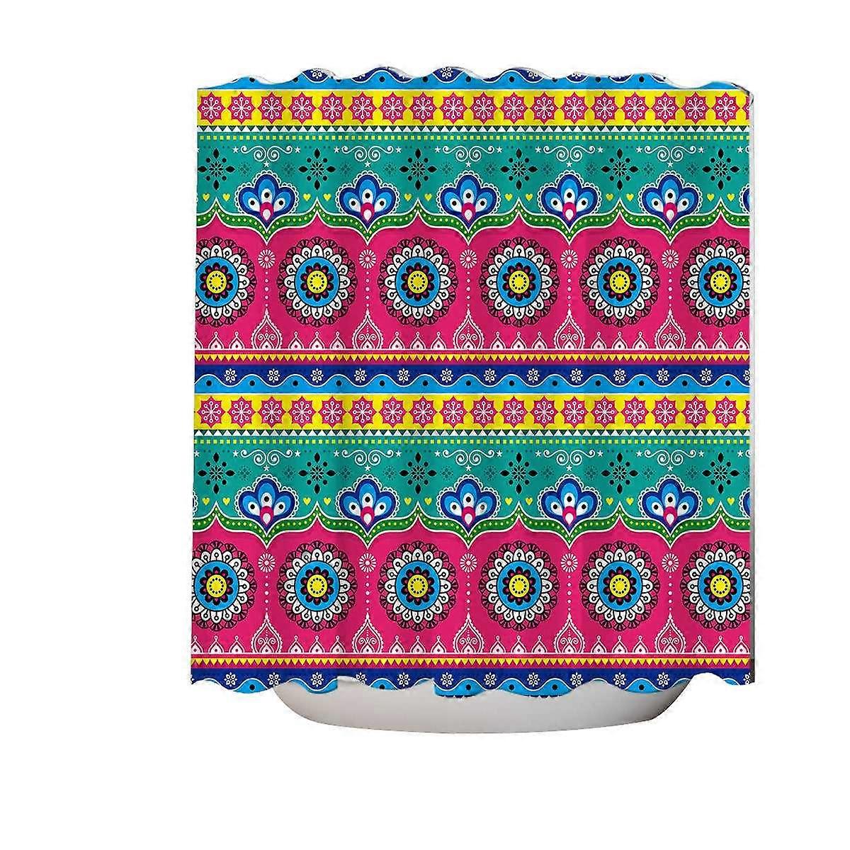 Multi Colored Festive Oriental Design Shower Curtain