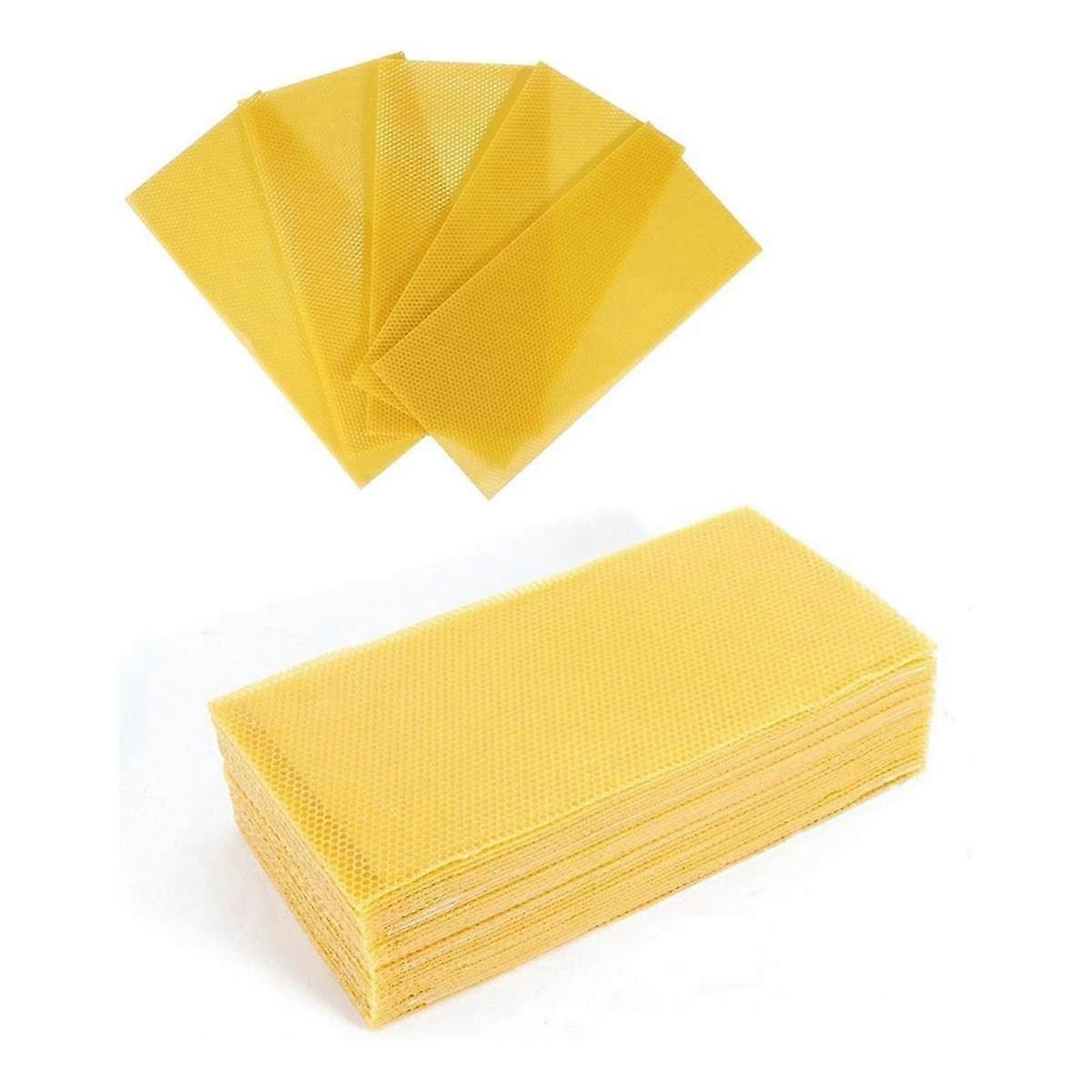 30Pcs Beeswax Sheets, Natural Wax Foundation for Bee Frames, Bee Foundation Sheets for Candle Making (16.34 X 7.68inch)