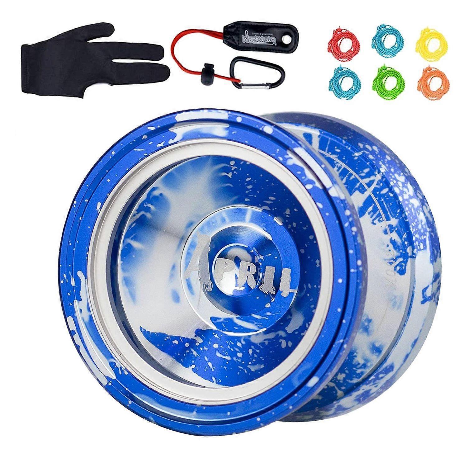 M002 Professional Yoyo Stainless Steel T-Shaped Bearing Metal Ring Unresponsive Yo-Yo with Glove,,Yoyo Strings