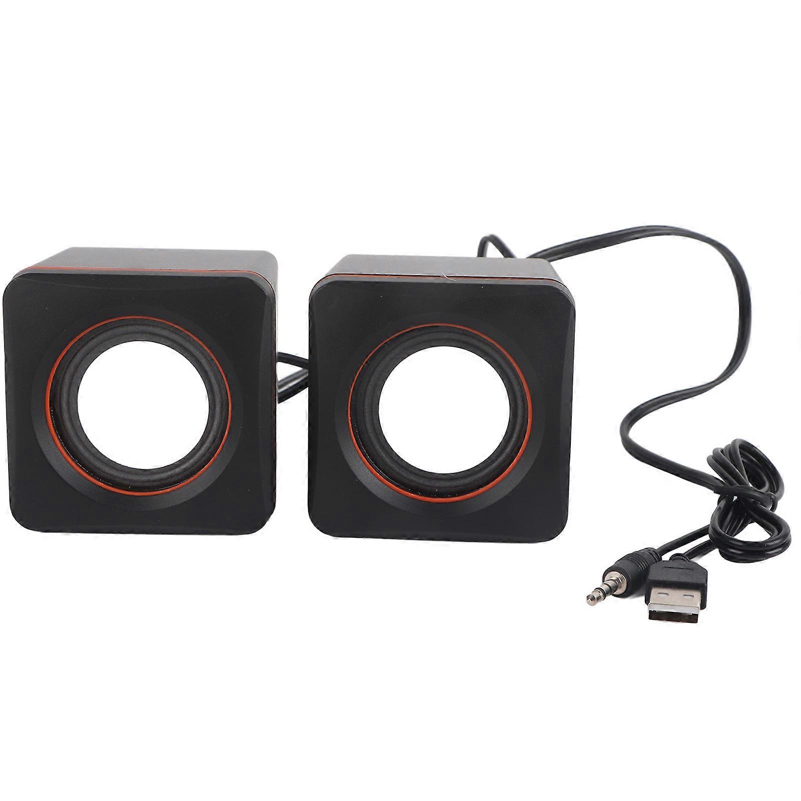Mini Cube USB Stereo 3.5mm Jack Wired Speaker For Desktop Laptop PC Computer(Dual track)
