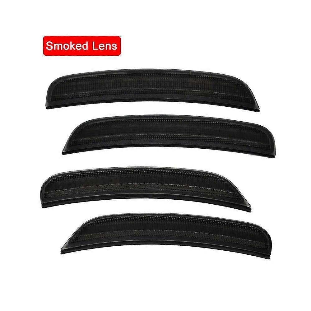 4Pcs Error Free Front Amber Rear Red LED Side Marker Reflector Marker Lamp Parking Warning Light For Dodge Charger 2015-2017